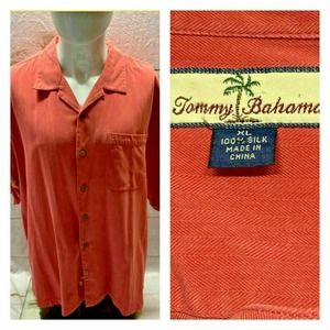 Tommy Bahama 100% Silk Button Front S/S Shirt